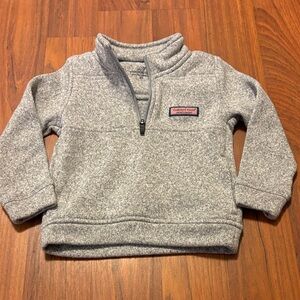 Vineyard Vines Toddler Half-Zip Pullover in Heather Gray